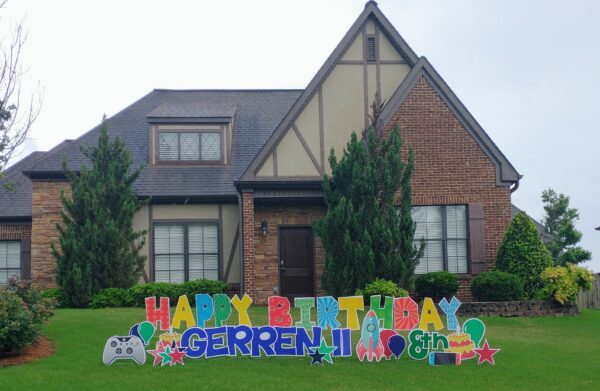 Happy Birthday Classic Gamer Yard Cardie - Image 2